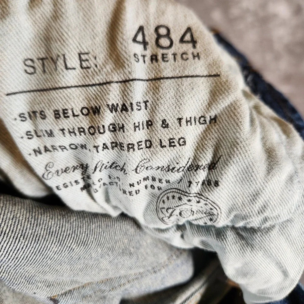 J. Crew Jeans Men's 31X32 (Tag 30X32) Blue Flex Straight Leg Dark Wash Style 484